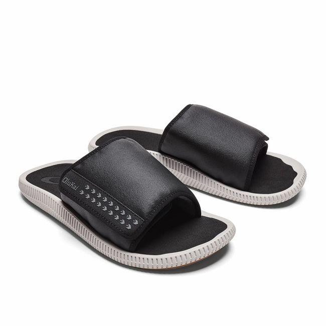 Olukai Men's Ulele Olu Slide - Black US014-257